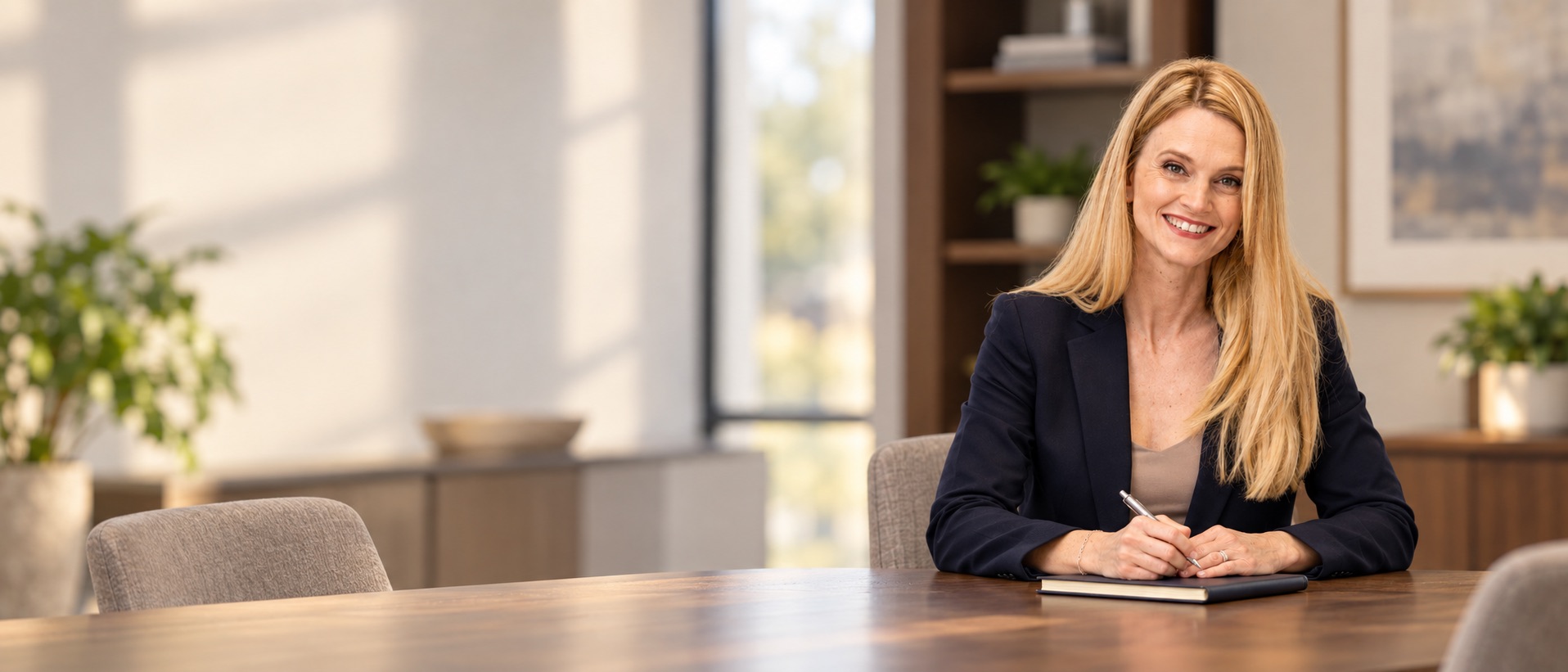 AI-adapted scene of Amber Russell at a mediation table